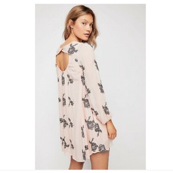 Free People Emma Pink Floral Embroidered Mini Dress - Picture 10 of 11